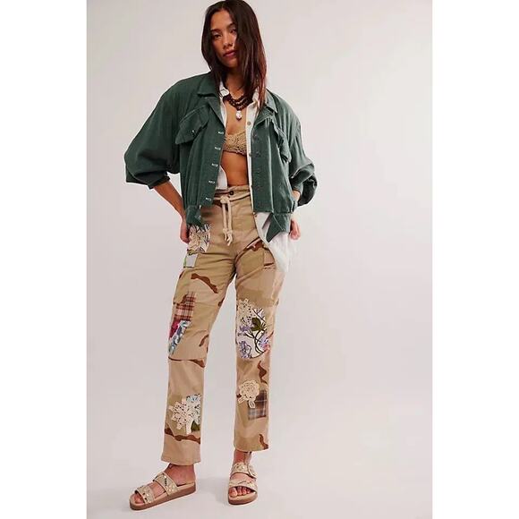 New Free People Billy Saddle Green Jacket Women's Size XS - Picture 2 of 7